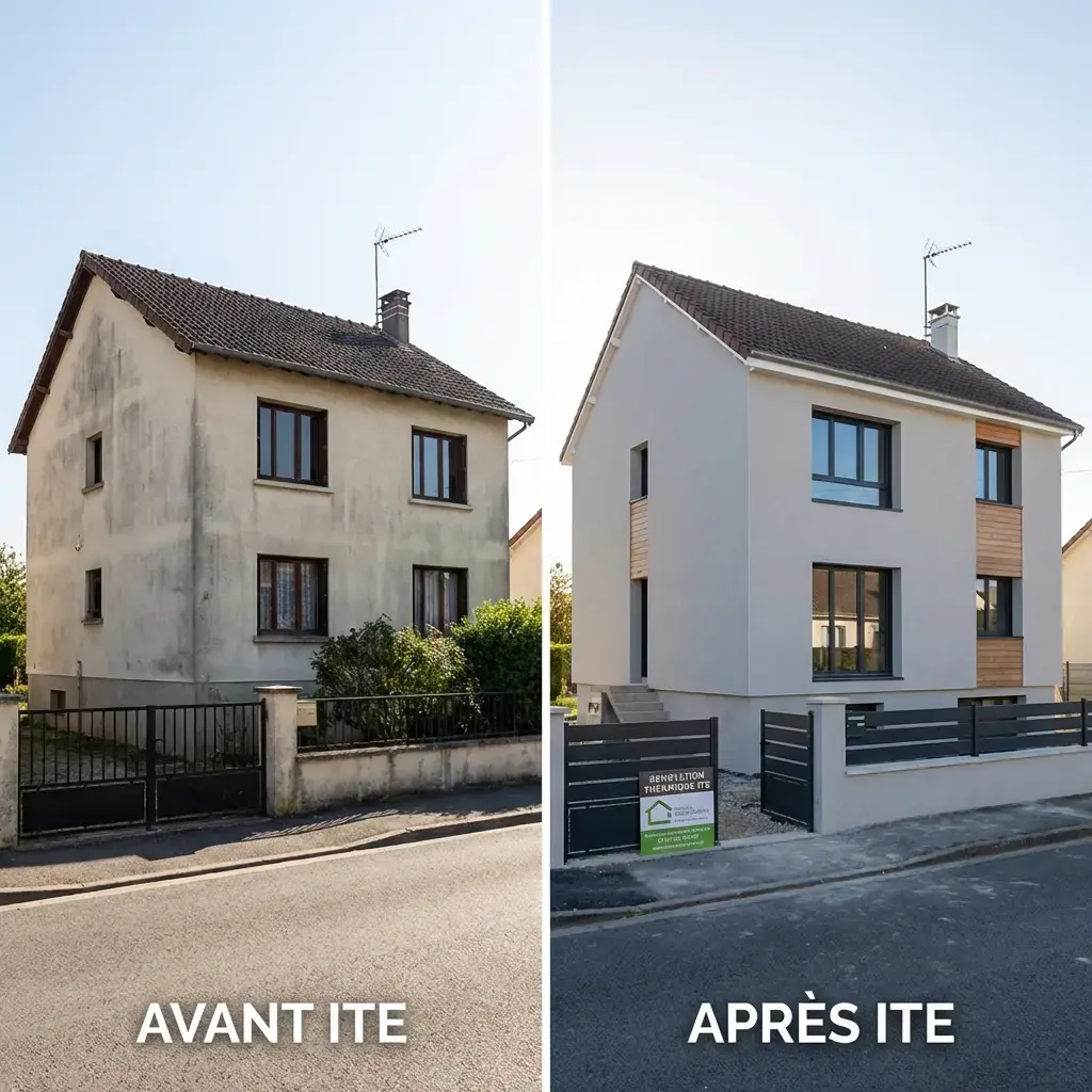 Isolation thermique extérieure avant/après