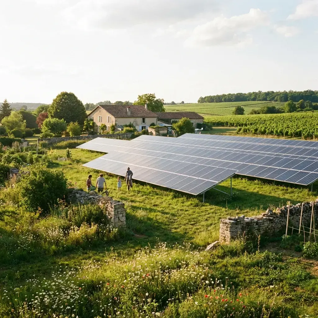 Panneaux solaires au sol